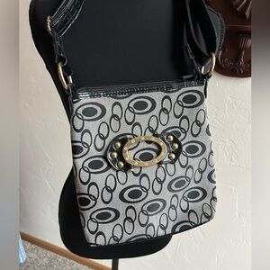 Black and Gray Patterned Women's Bag